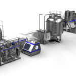 Equipamento de processamento de sucos de frutas em planta industrial